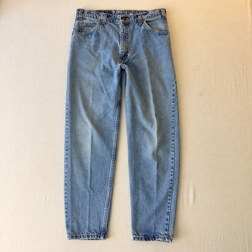 Levi's 550 Orange Tab Relaxed Tapered Jeans Mens 34x30 Light Wash USA Vintage
